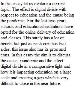 Cause and Effect Essay